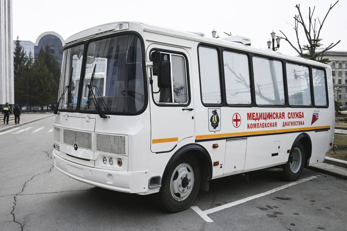 Передвижной лечебно-диагностический кабинет на базе автобуса ПАЗ. Фото: пресс-служба Губернатора Хабаровского края / Telegram