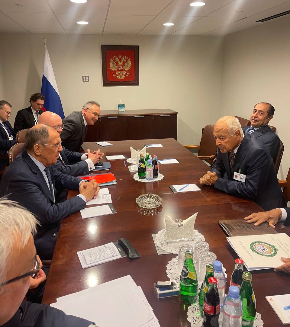 Встреча Сергея Лаврова с генеральным секретарём Лиги Арабских Государств Ахмедом Абуль Гейтом. Фото: Telegram