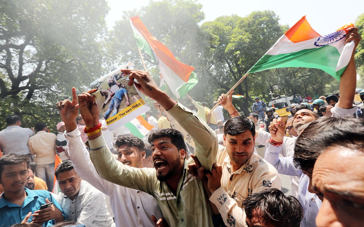 Акция протеста в Нью-Дели, Индия, 24 апреля 2025 года. Фото: Harish Tyagi / EPA