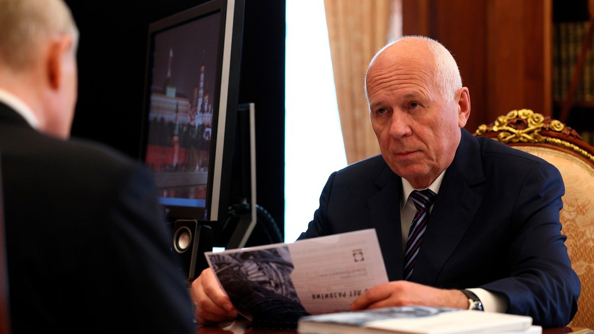 Глава «Ростеха» Сергей Чемезов на встрече с Путиным, Москва, 7 августа 2023 года. Фото: Kremlin