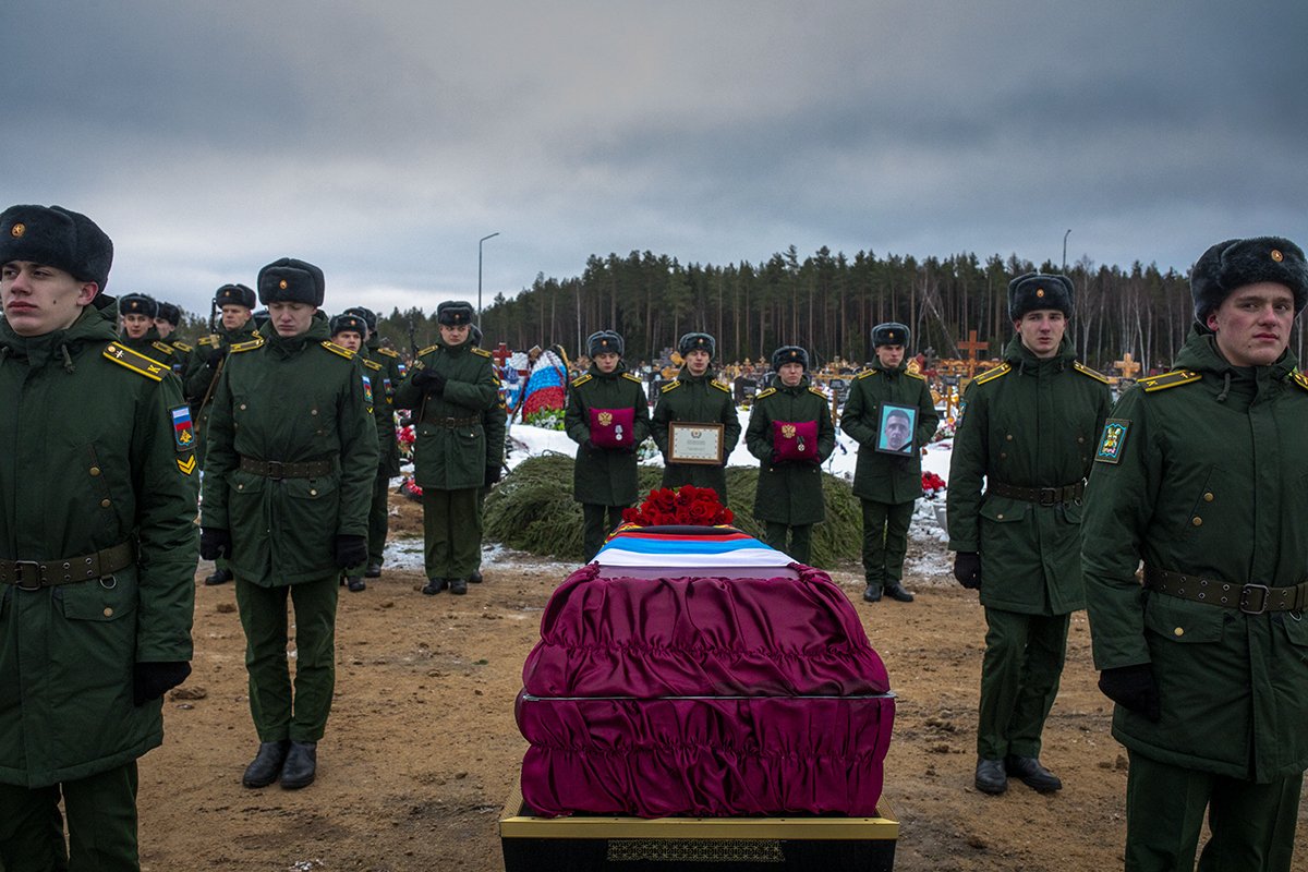 Похороны военнослужащего из ЧВК «Вагнер», Санкт-Петербург, декабрь 2022. Фото: Дмитрий Цыганов
