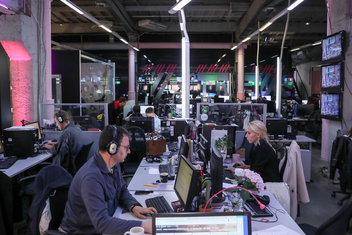 Офис телеканала «Дождь» в Москве, 2 сентября 2021 года. Фото: Евгения Новоженина / Reuters / Scanpix / LETA