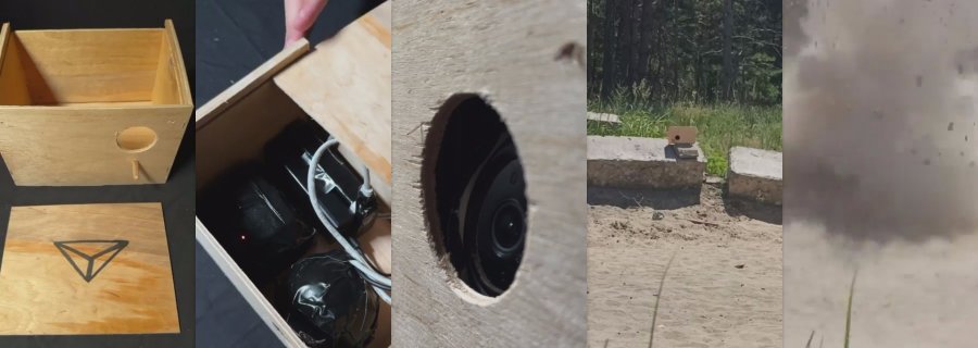 Скриншоты из видео с взрывчаткой в скворечнике