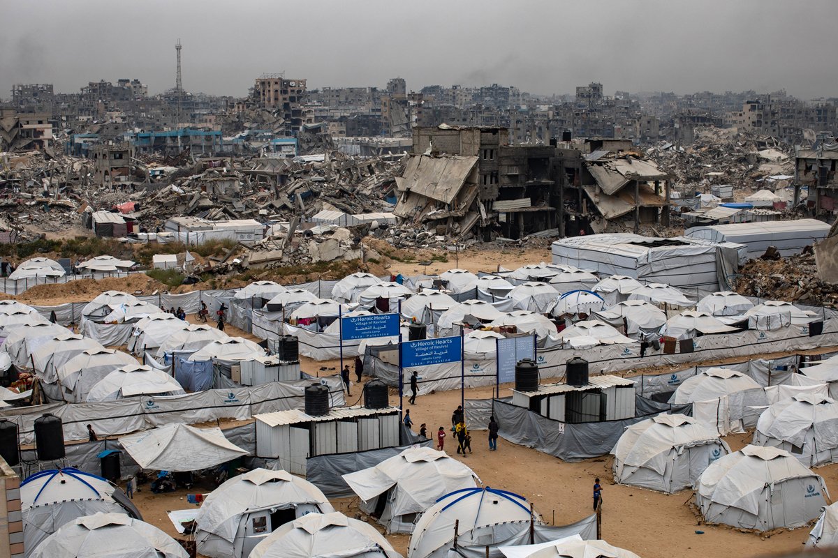 Вид на лагерь беженцев Джабалия, север сектора Газа, 8 апреля 2025 года. Фото: Haitham Imad / EPA